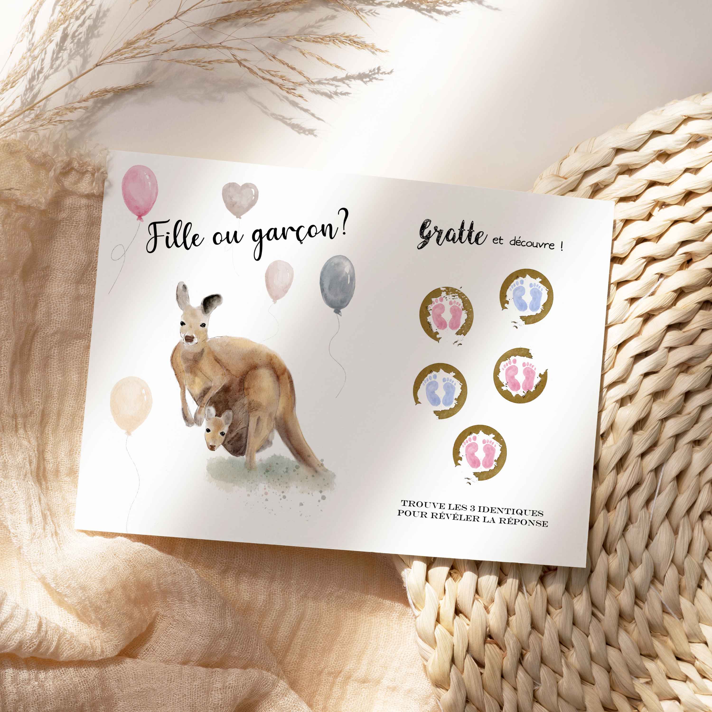 Cartes à gratter jeu de révélation du sexe de bébé Fille ou Garçon — free download
