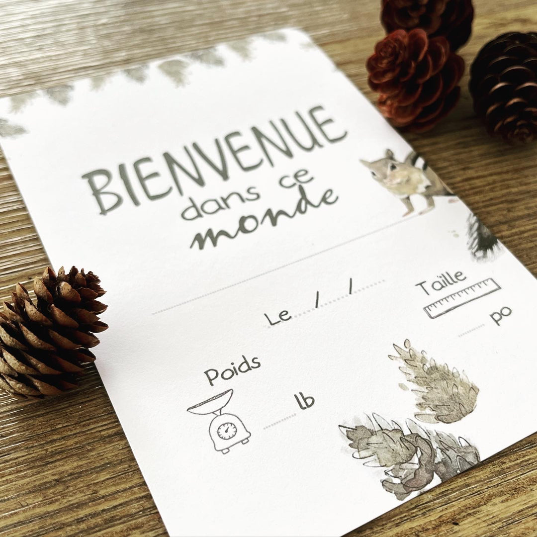 Cartes-étapes · bébé · Animaux de la forêt