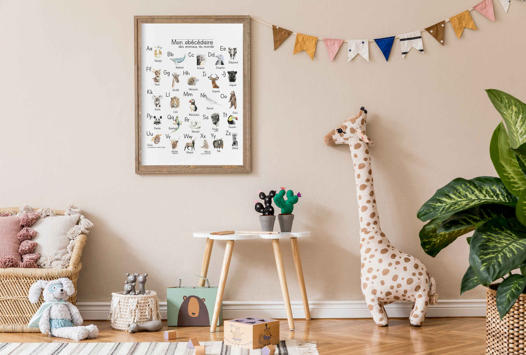 Affiche ludique: Abécédaire des animaux du monde