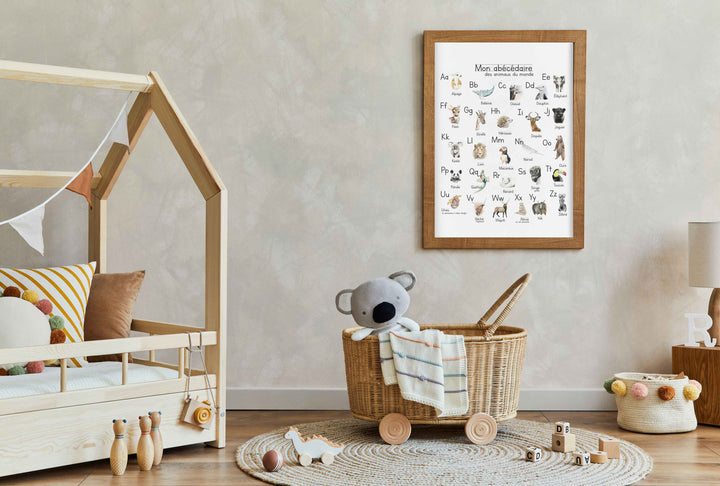 Affiche ludique: Abécédaire des animaux du monde