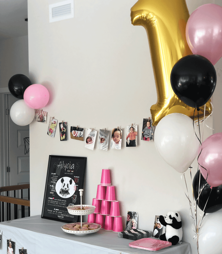 Affiche premier anniversaire ''Doux panda''