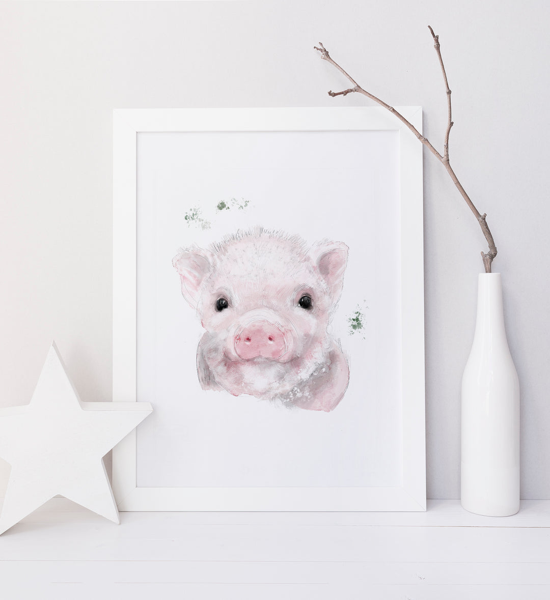 Illustration - Farm animals - Pink Pig