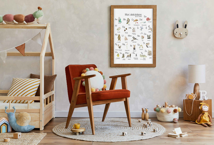 Affiche ludique: Abécédaire de la forêt - illustration