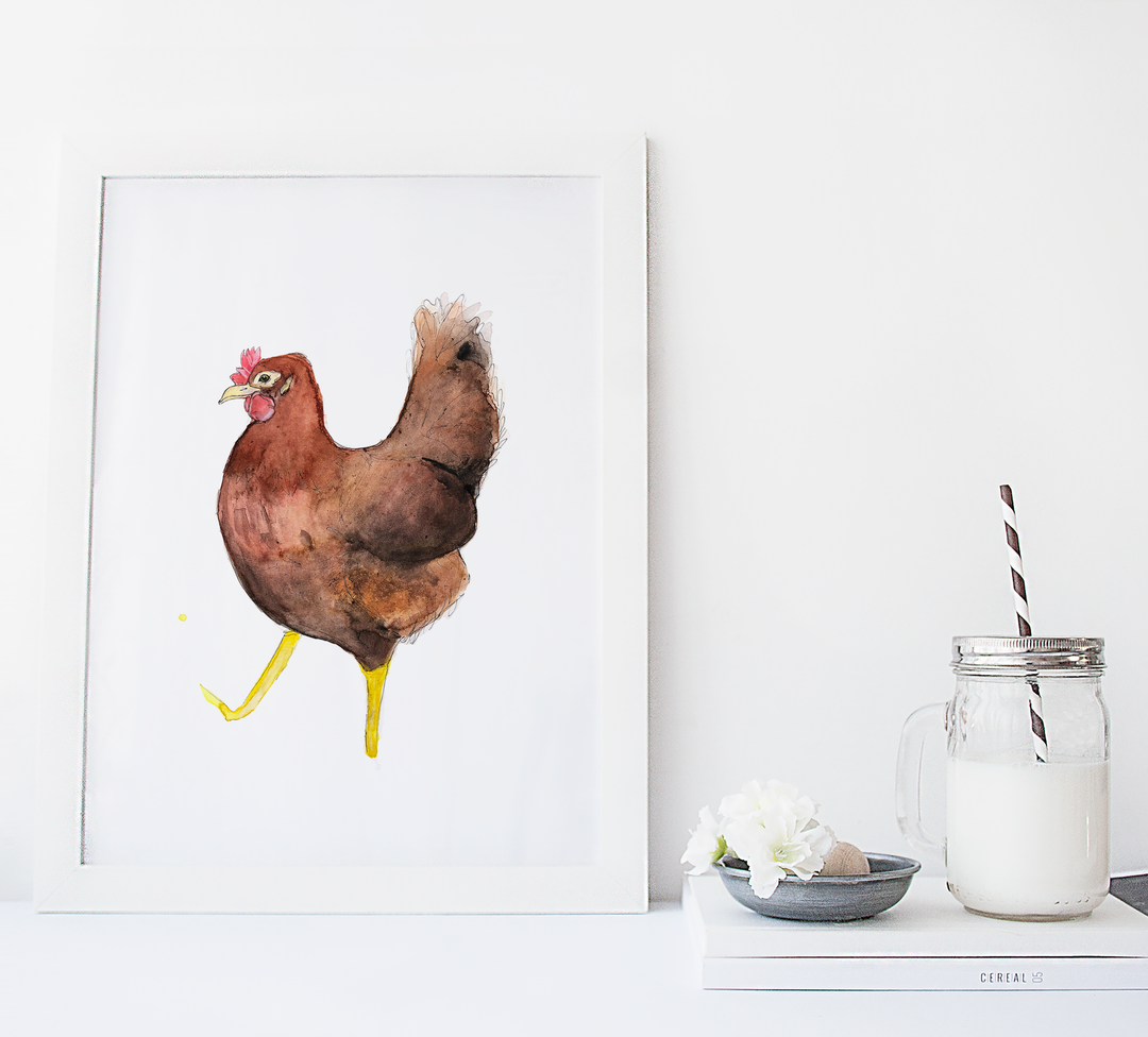 Illustration - Farm animals - Red hen