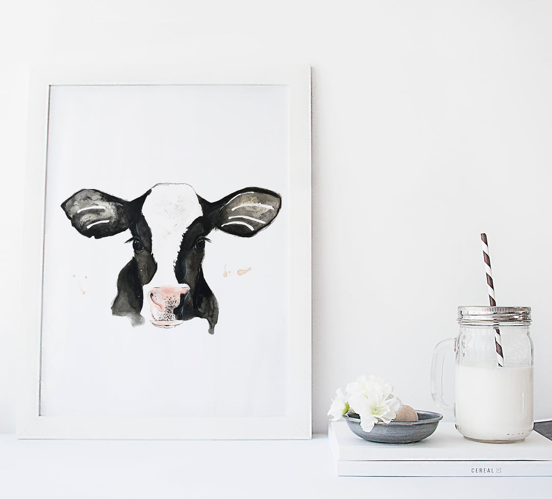 Illustration - animaux de la ferme - Capucine, vache holstein