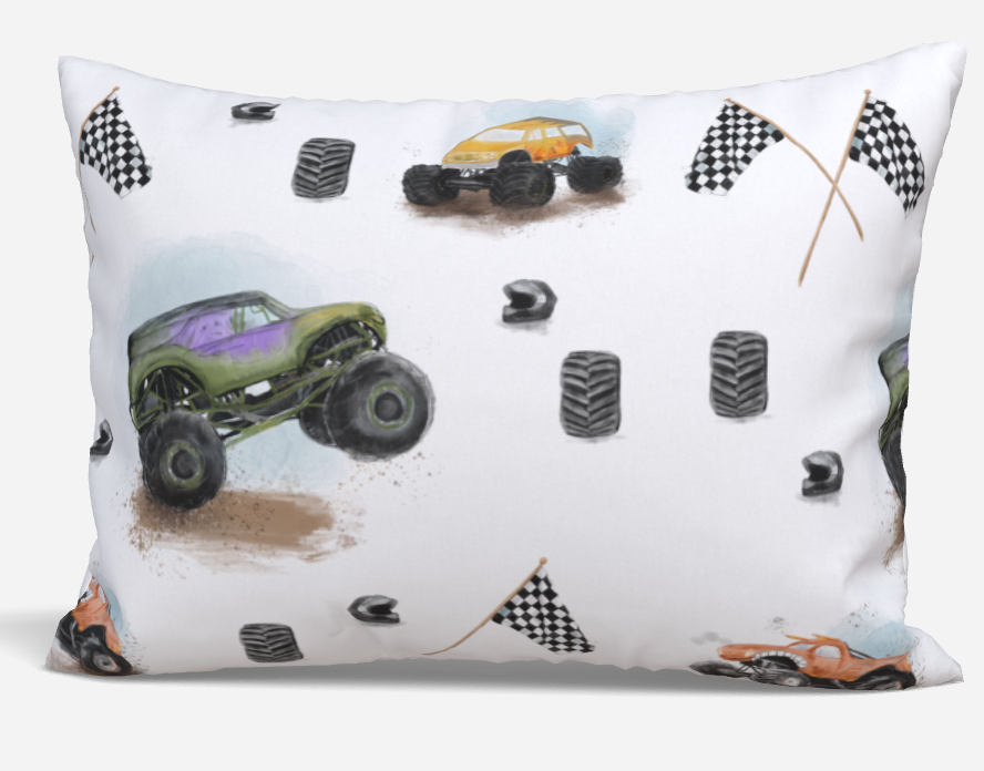 Duvet cover - Monster Trucks - natural cotton sateen