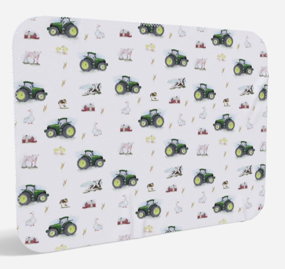 Cover - Green Tractors and Animals - Minky 