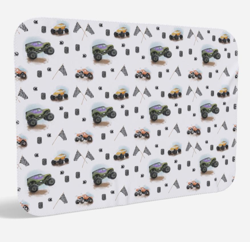 Blanket - Monster Trucks - minky-polyester 