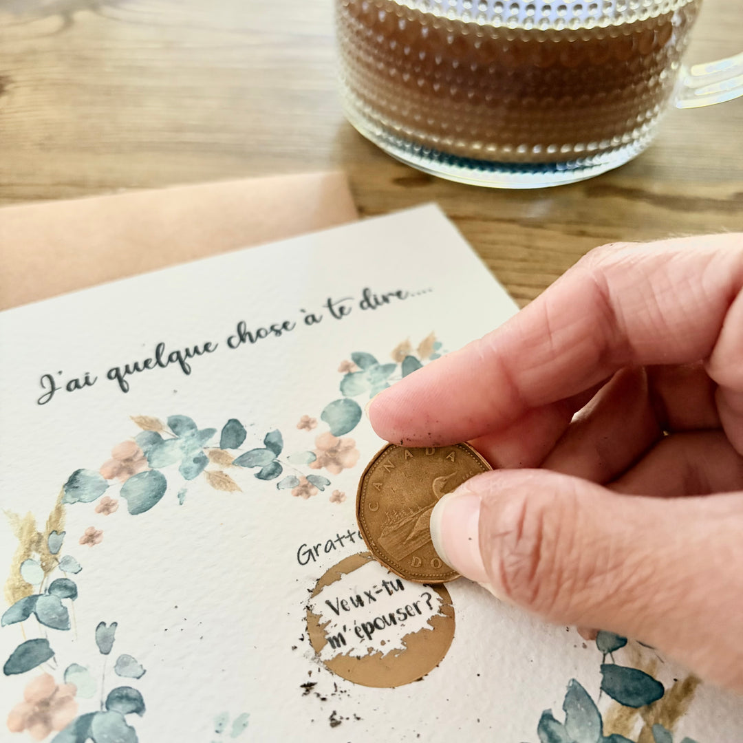 Carte à gratter personnalisable - Veux-tu m&