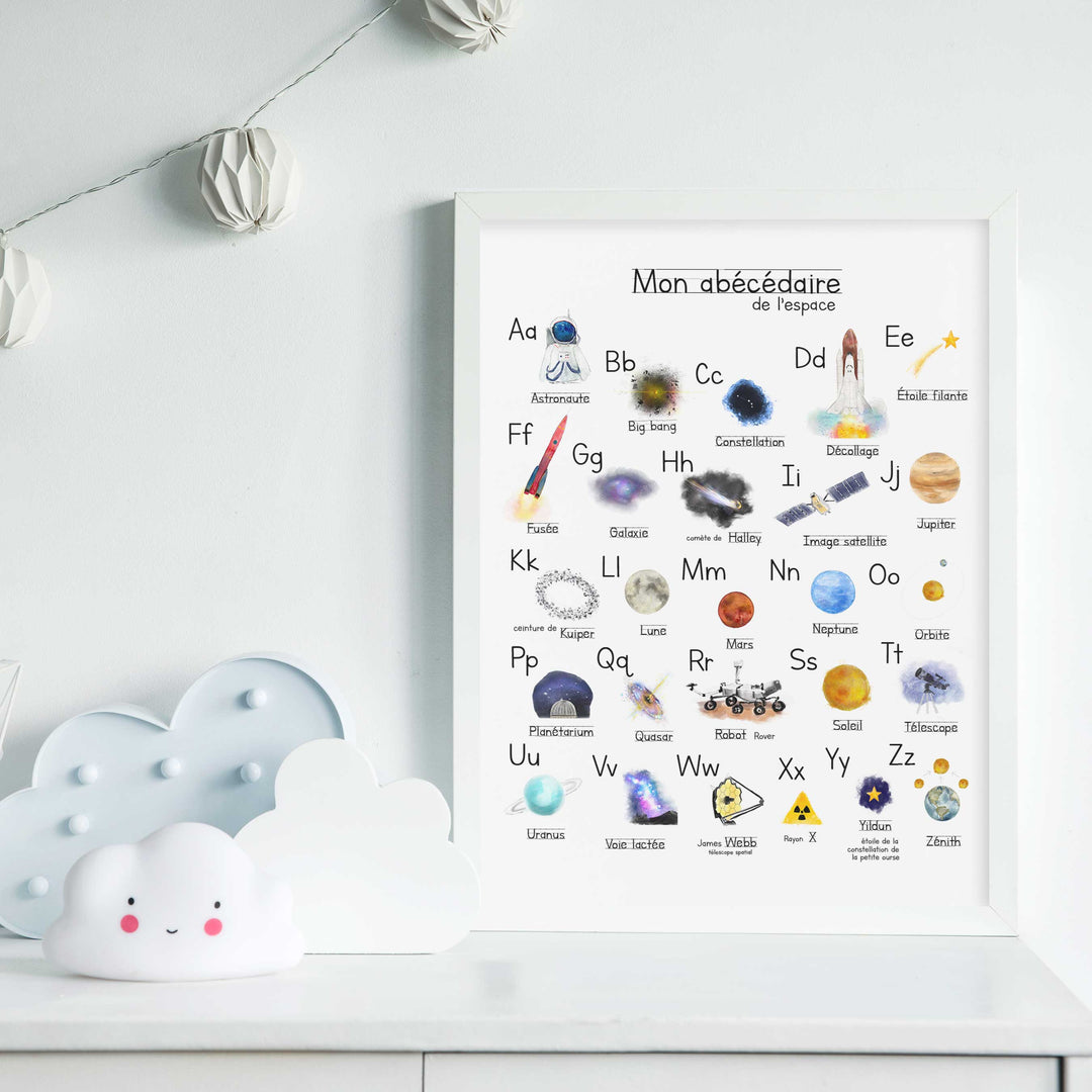 Alphabet print: Space ABC poster