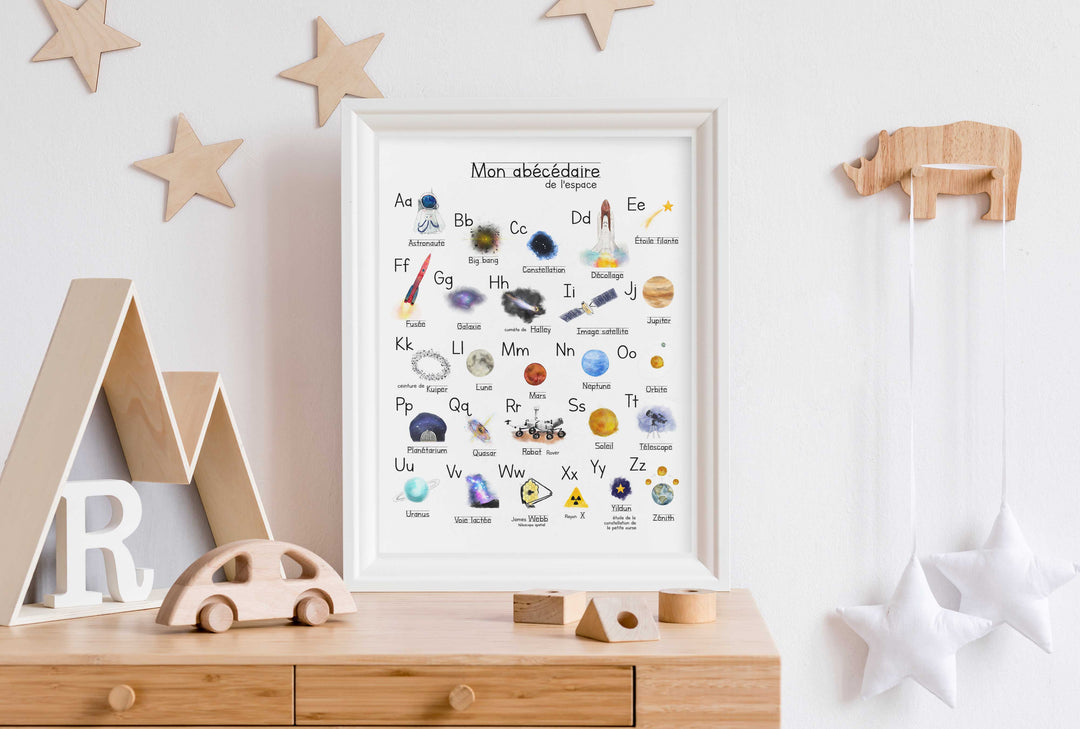 Alphabet print: Space ABC poster