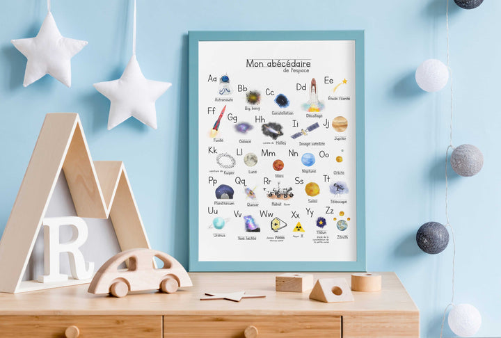 Alphabet print: Space ABC poster