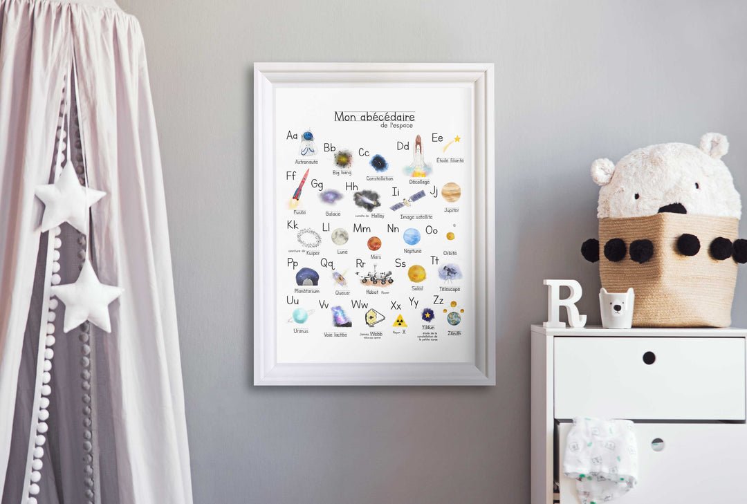 Alphabet print: Space ABC poster