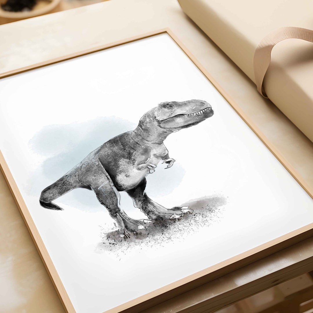 Illustration - Black and white T-Rex