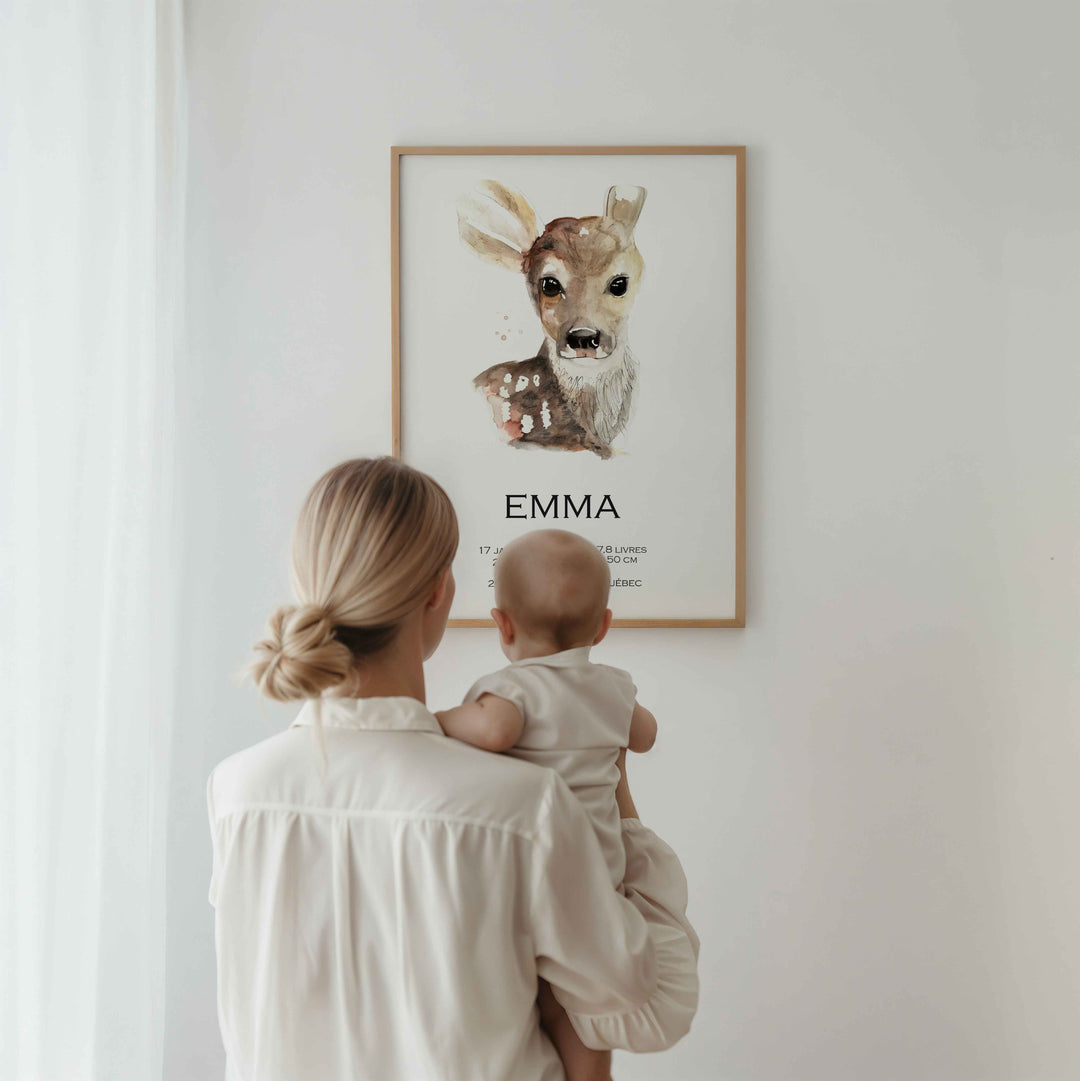 Affiche de naissance - biche