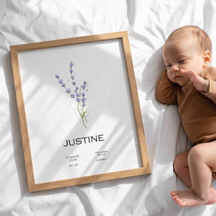 Affiche de naissance - Lavande