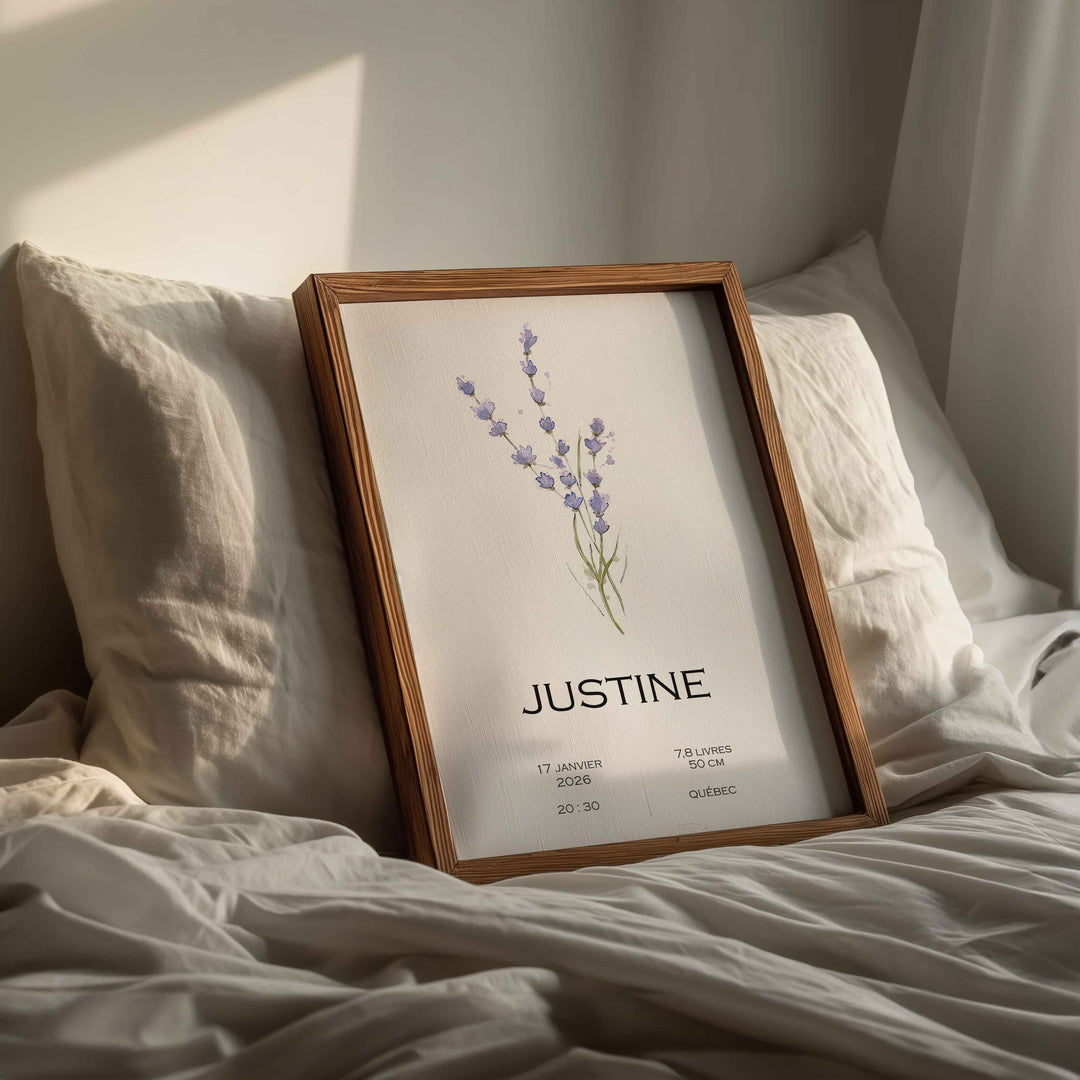 Affiche de naissance - Lavande