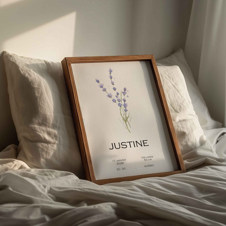 Affiche de naissance - Lavande