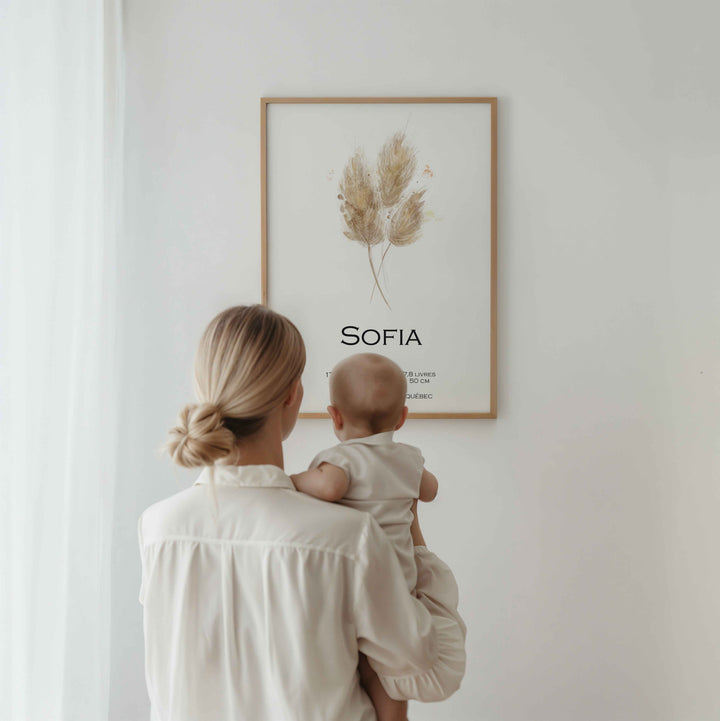 Affiche de naissance - Trio pampas