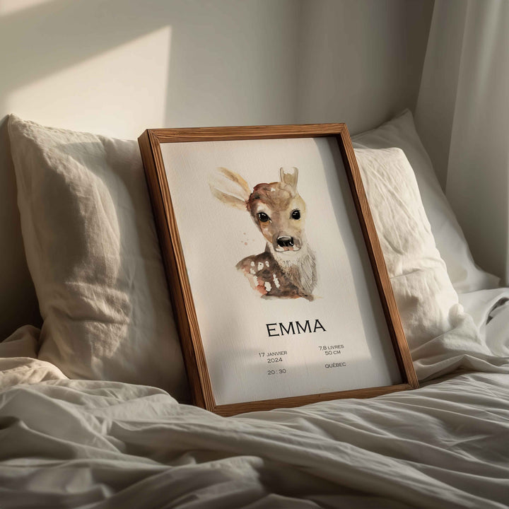 Affiche de naissance - biche