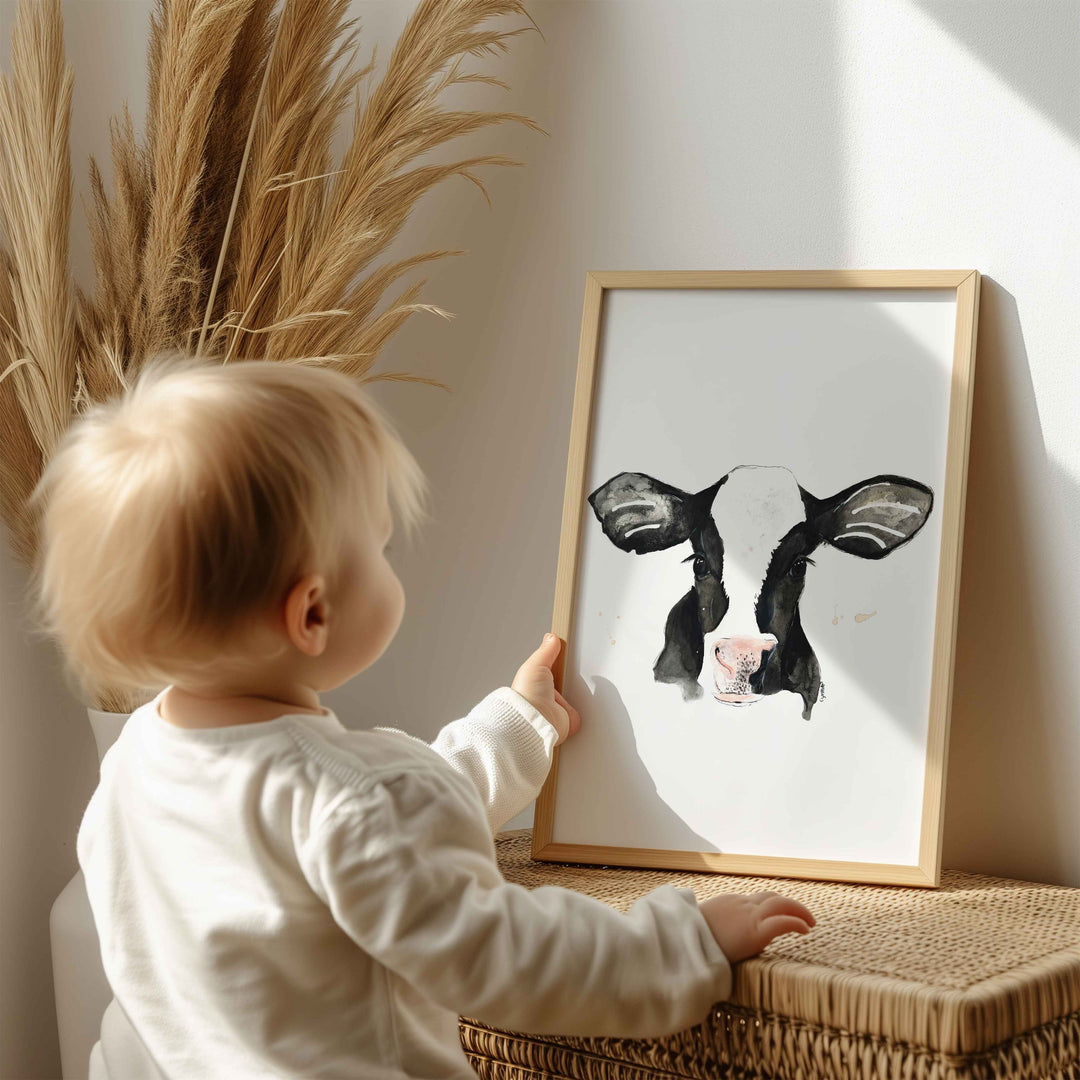 Illustration - farm animals - Holstein cow