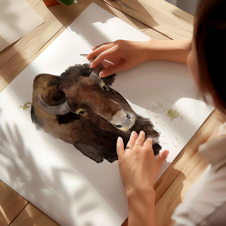 Illustration - Farm animals - The great bison