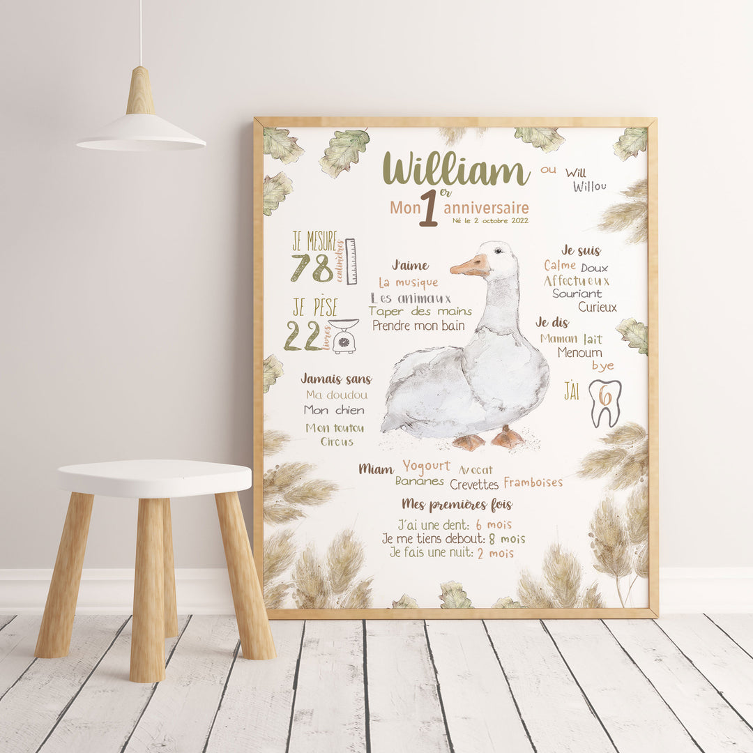 Birthday poster ''White goose and autumn breeze''