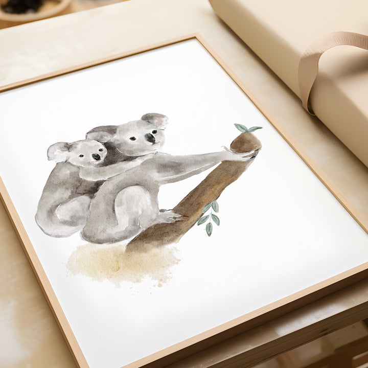 Poster - Australian animals - mother koala and her baby