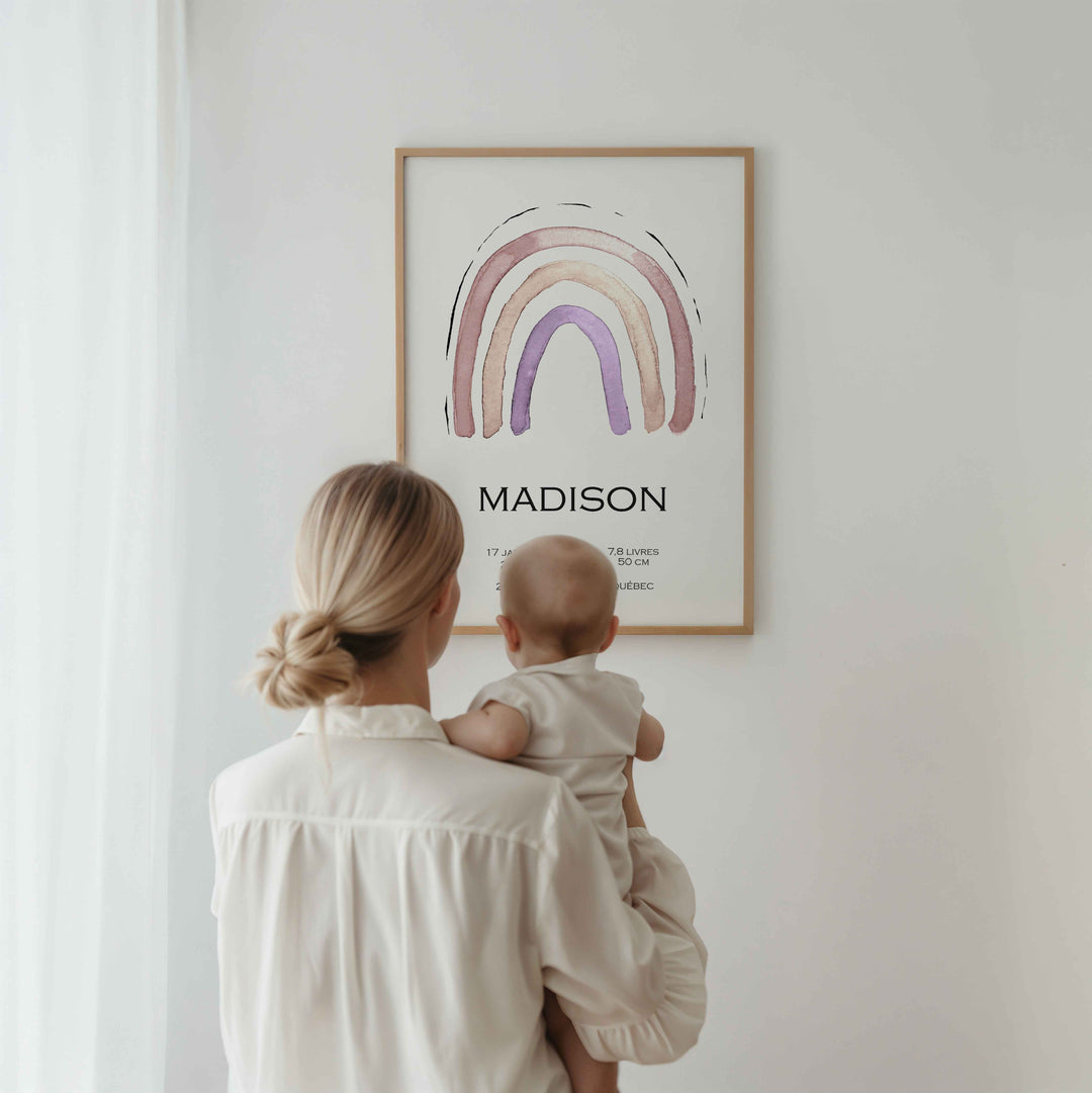 Affiche de naissance - Arc-en-ciel
