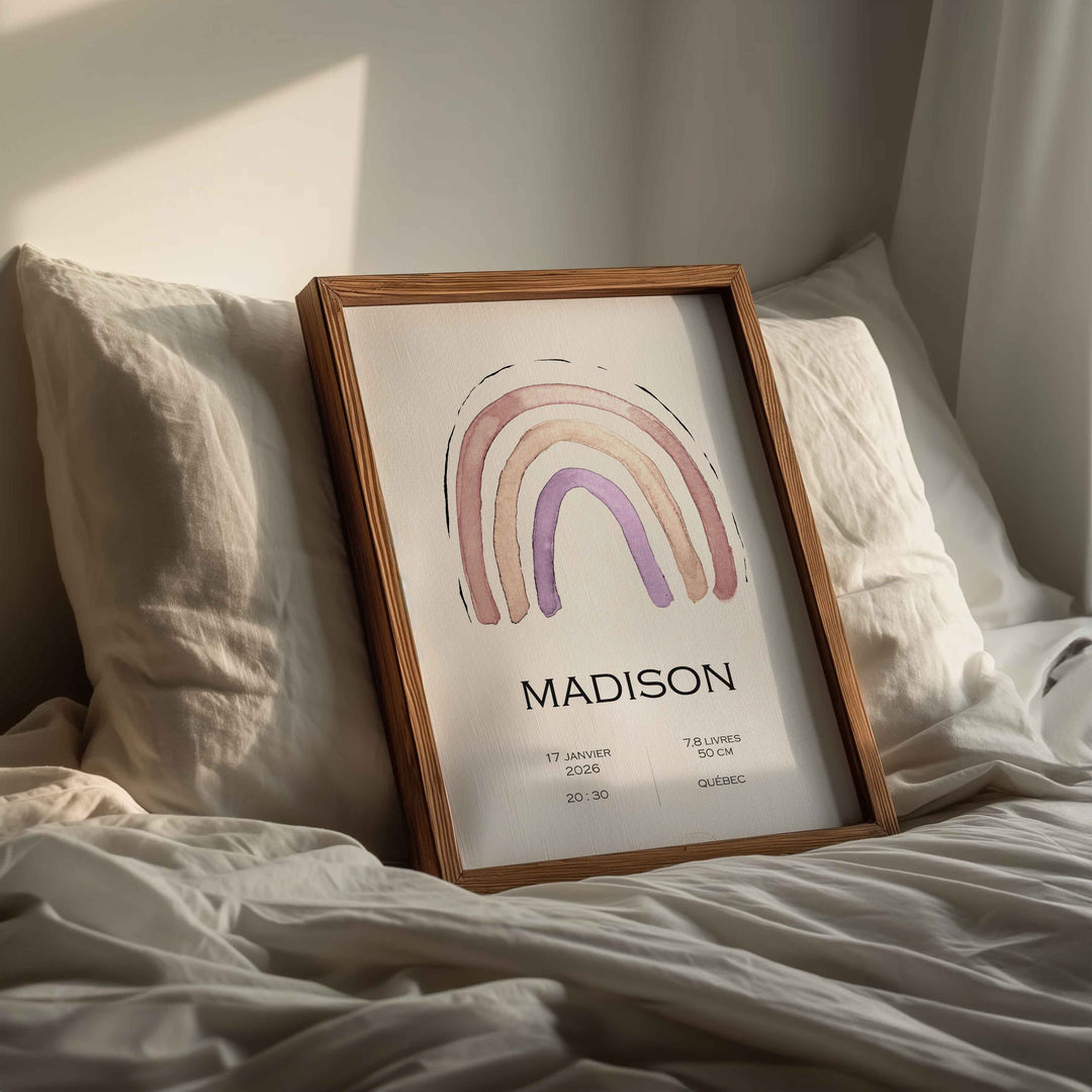 Affiche de naissance - Arc-en-ciel