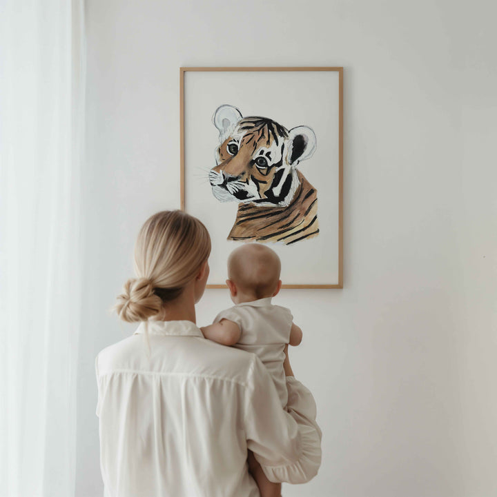 Illustration - Animals of the savannah - baby tiger
