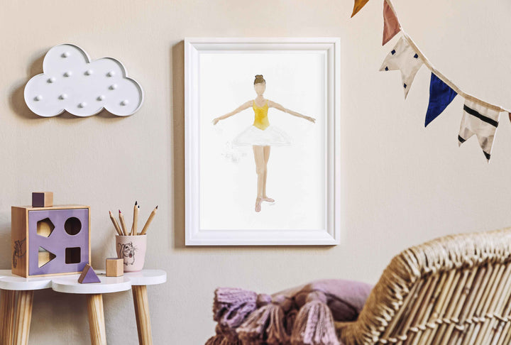 Illustration - Ballerine jaune et blanche