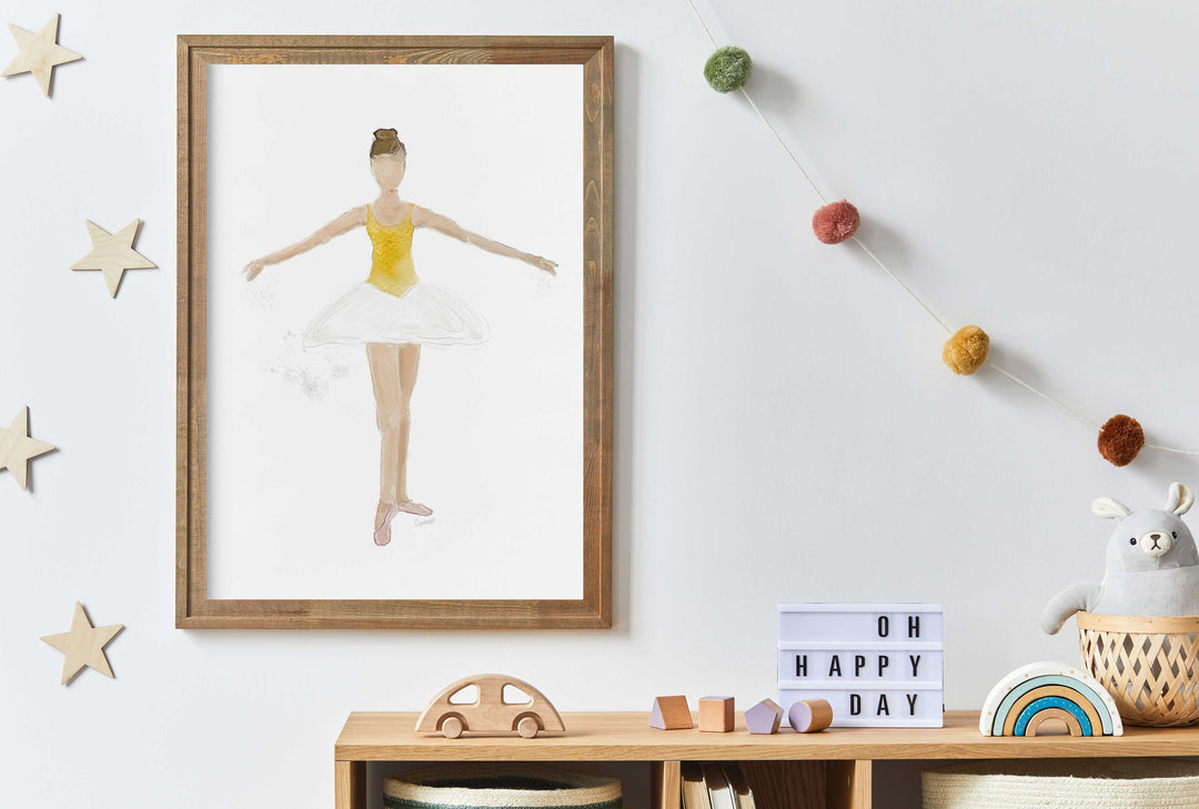 Illustration - Ballerine jaune et blanche