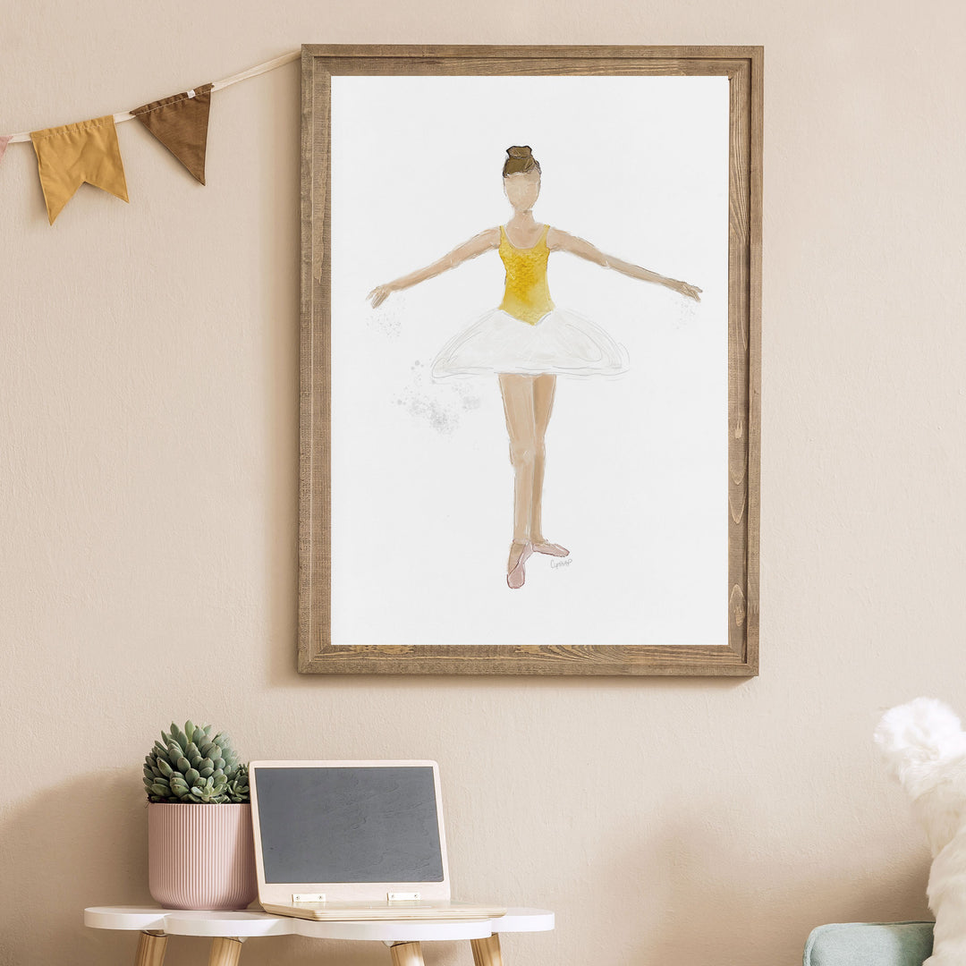 Illustration - Yellow and white ballerina