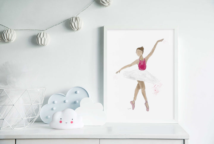 Illustration - Ballerina, pink and white