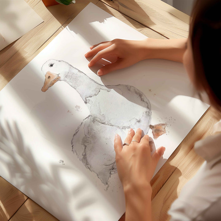 Wall poster - white goose