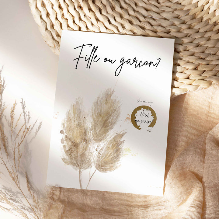 Nature and flowers scratch cards - Meadow Gender reveal - Girl or boy?