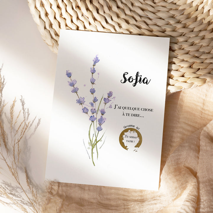 Carte à gratter - annonce de grossesse - version féminine