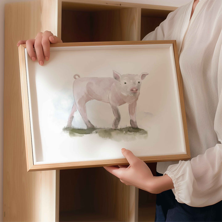 Illustration - Farm animals - pink pig