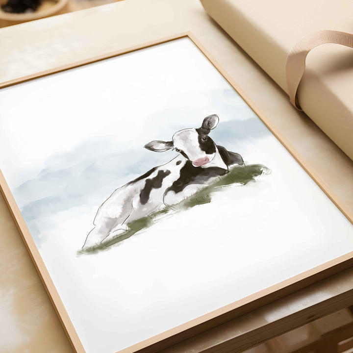 Illustration - Farm Animals - baby Holstein cow