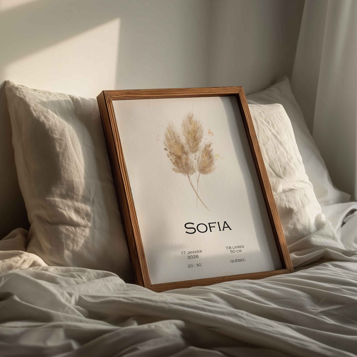 Affiche de naissance - Trio pampas