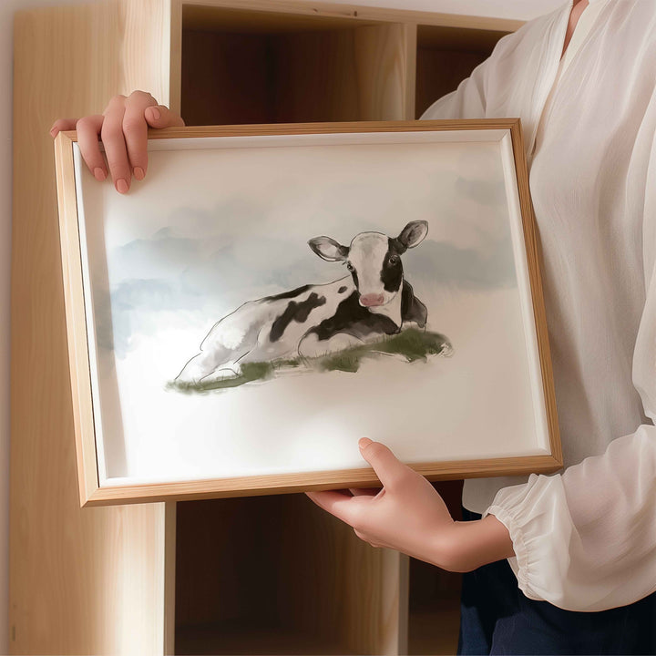 Illustration - Farm Animals - baby Holstein cow