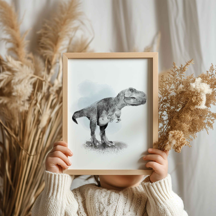Set of black-and-white dinosaur illustrations