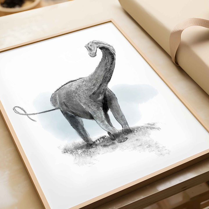 Set of dinosaur illustrations – black and white 2