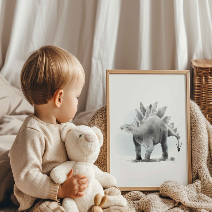 Set of dinosaur illustrations – black and white 2