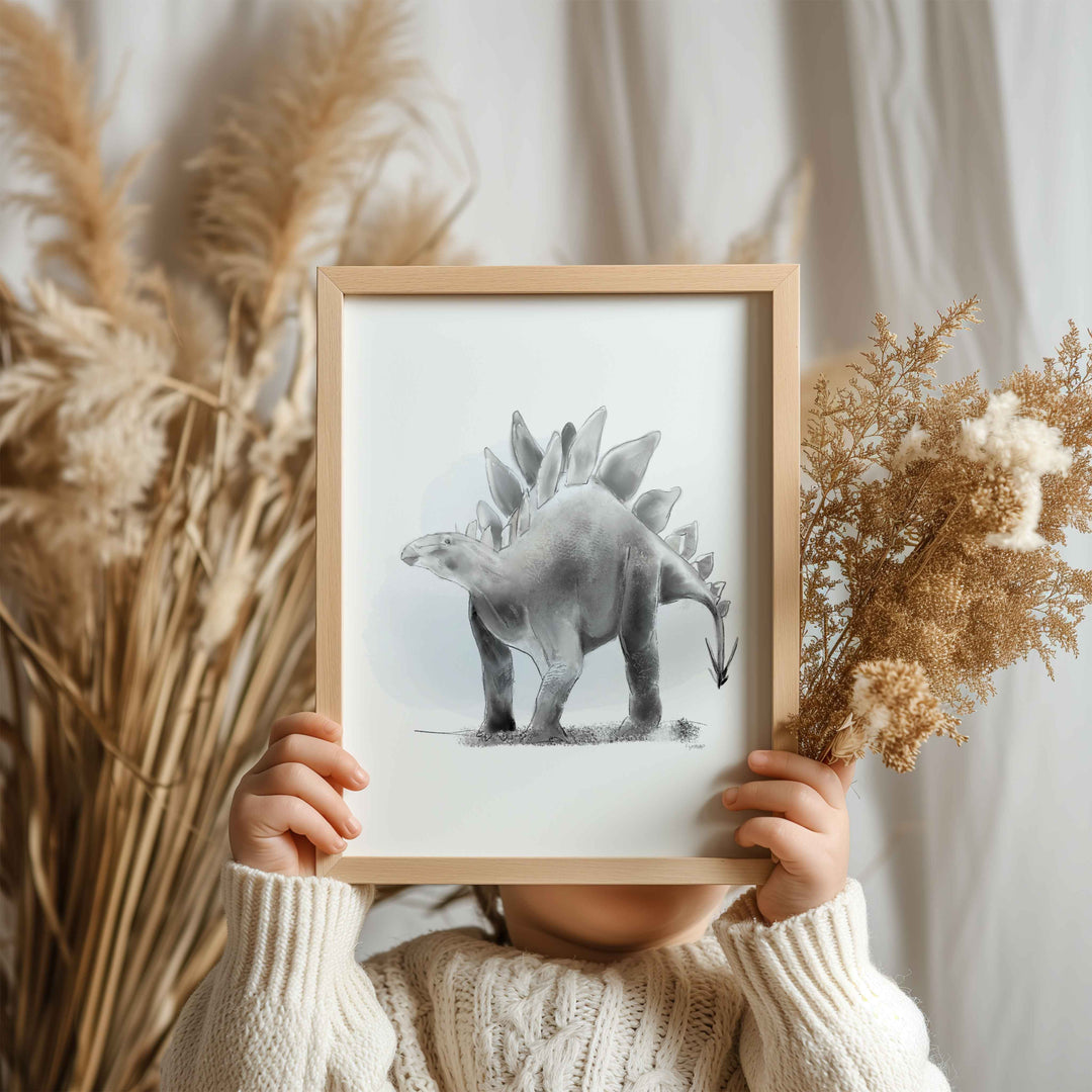 Set of dinosaur illustrations – black and white 2