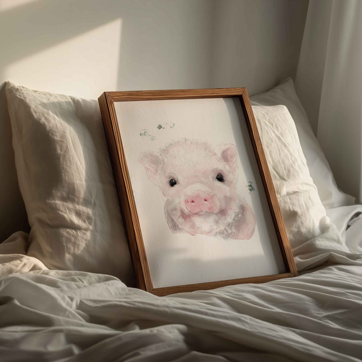 Illustration - farm animals - Augustin, the little pink pig