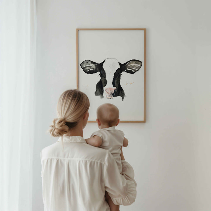 Illustration - farm animals - Holstein cow