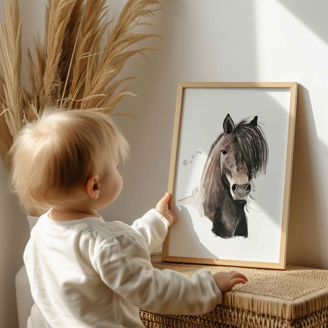 Illustration - farm animals - young horse