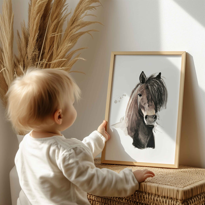 Illustration - farm animals - young horse
